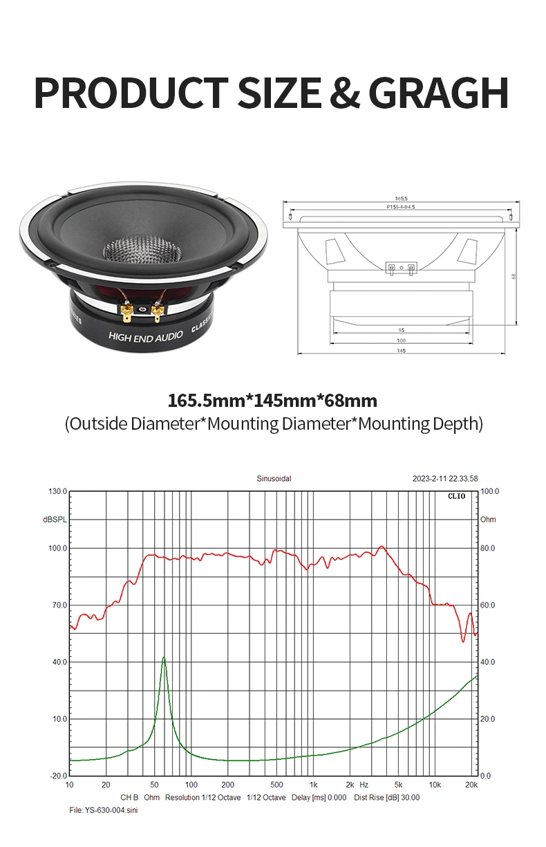 OEM 6.5 Inch Car Audio Speaker System 2 Way Car Component Speaker