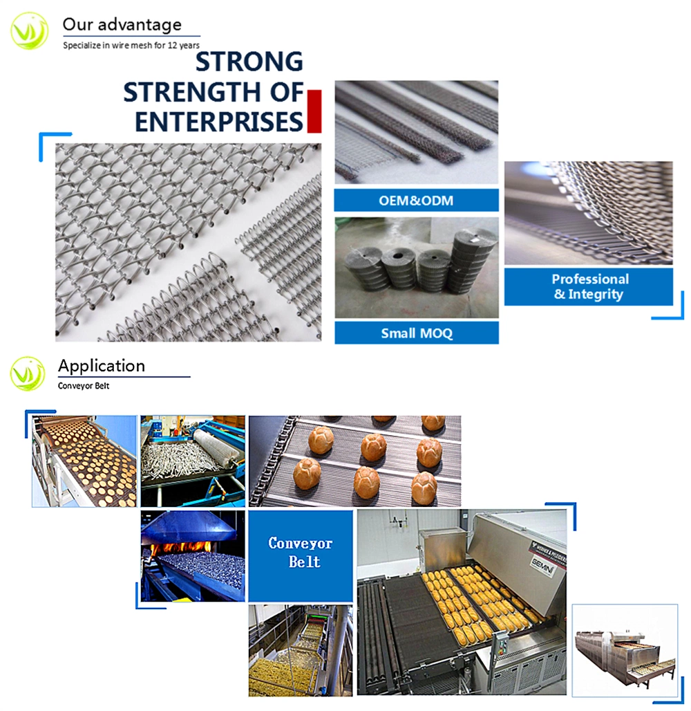 High Strength Stainless Steel Wire Mesh Food Conveyor Belt