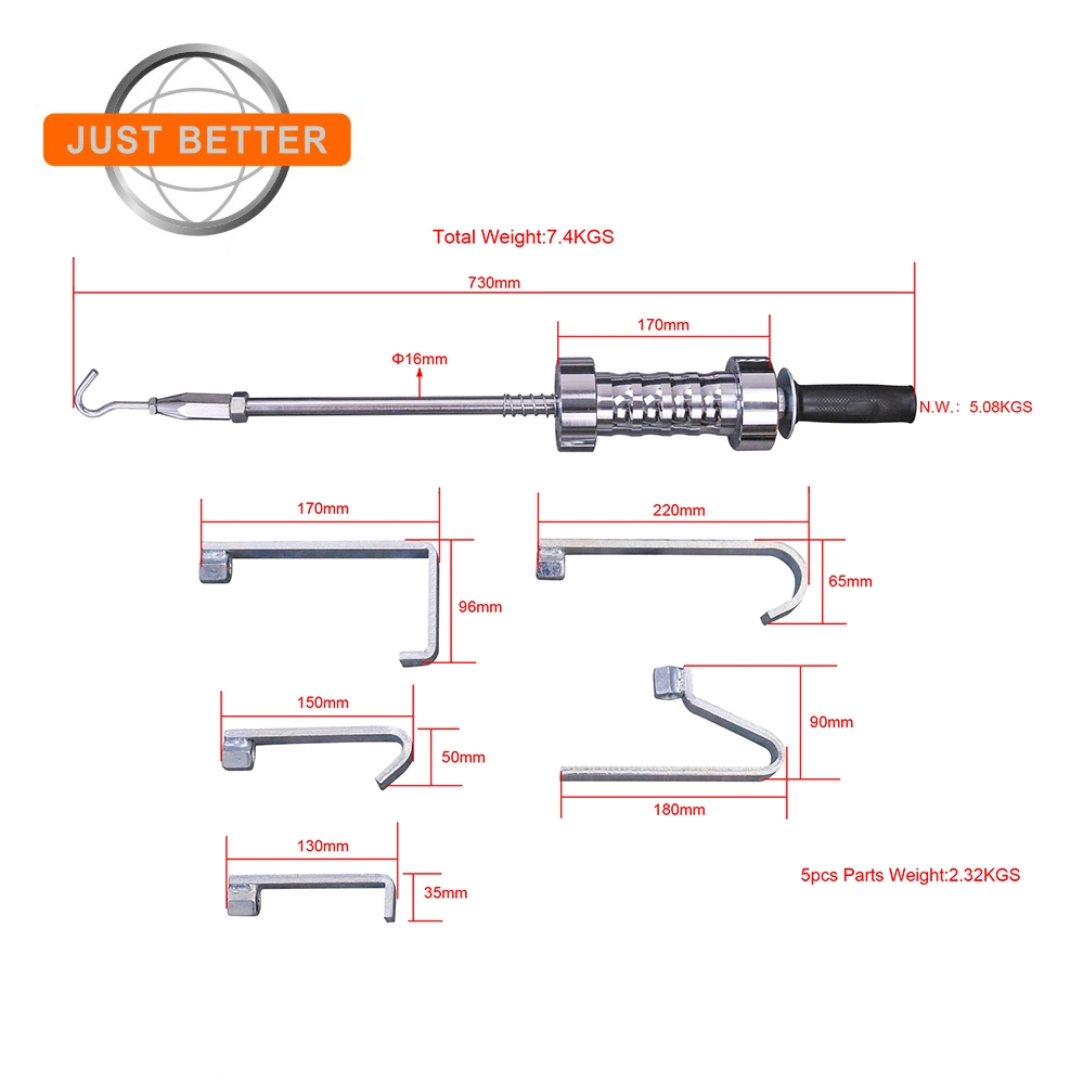 Extra Heavy Hook Puller Hammer with 5PCS Hooks