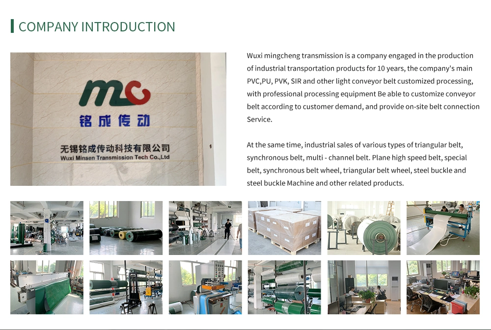 Durable 2.0mm Green PVC Conveyer Belt for Logistics Industry