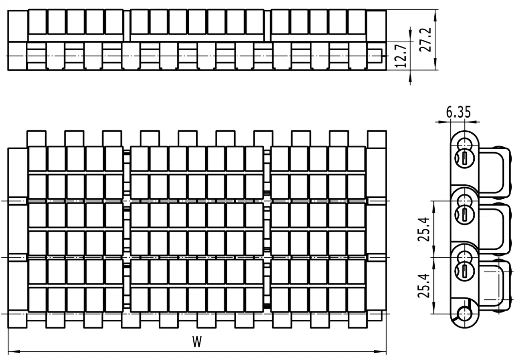 Haasbelts Plastic Conveyor 1005 Roller Top Modular Belt, Lbp Belt