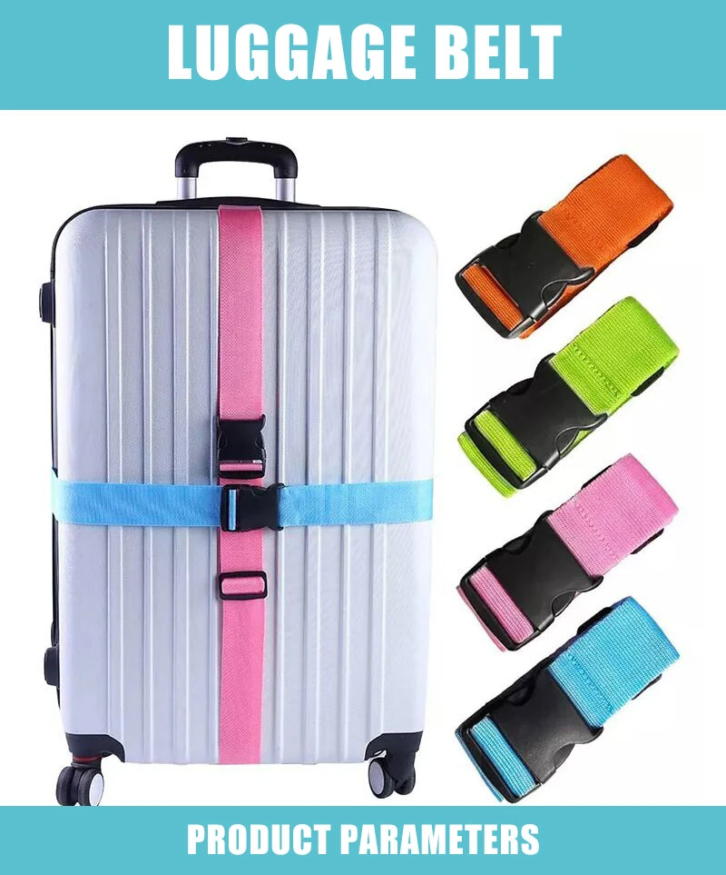 Heavy Duty Rubber Carrying Luggage Bag Belt Strap Scale Code Lock Suitcase Packing Strap Belts with Tsa Lock