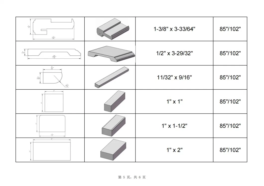 High Density Door Frame WPC Door Components for Home or Hotel