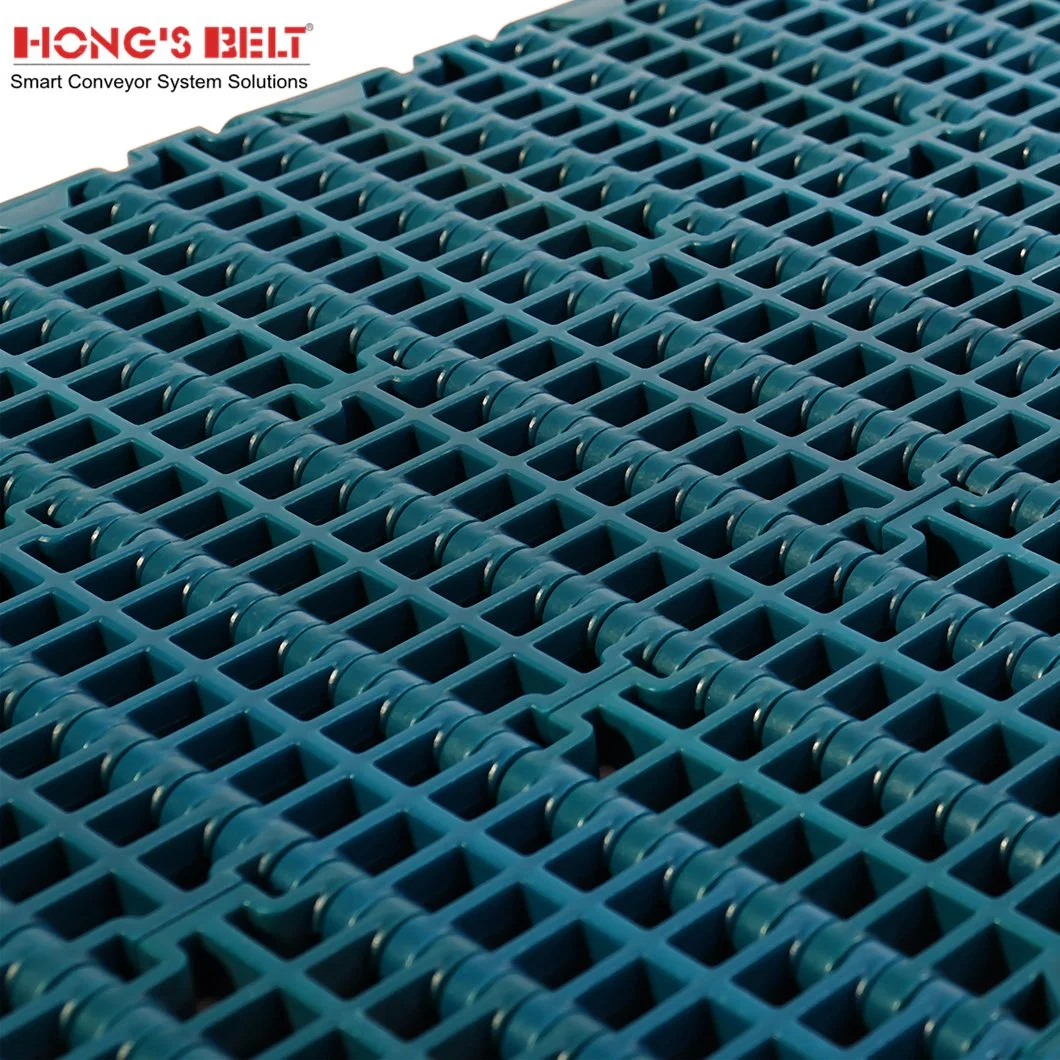 Hongsbelt HS-F1000B Perforated Flat Top Modular Plastic Conveyor Belt for Seafood Processing