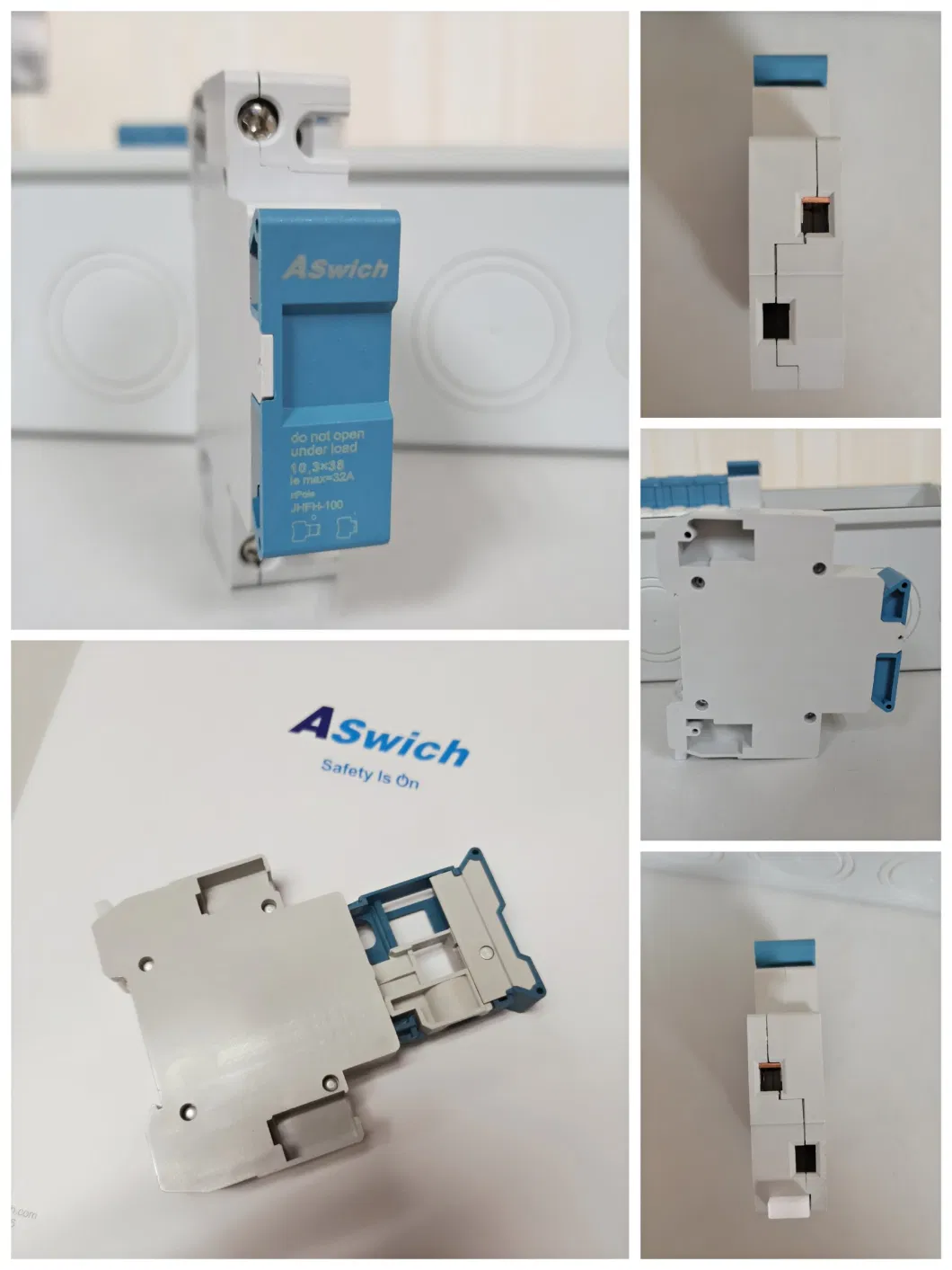 Aswich New Product Fuse Type Isolation Switch 2 Pole Low Voltage Fuse Base Support