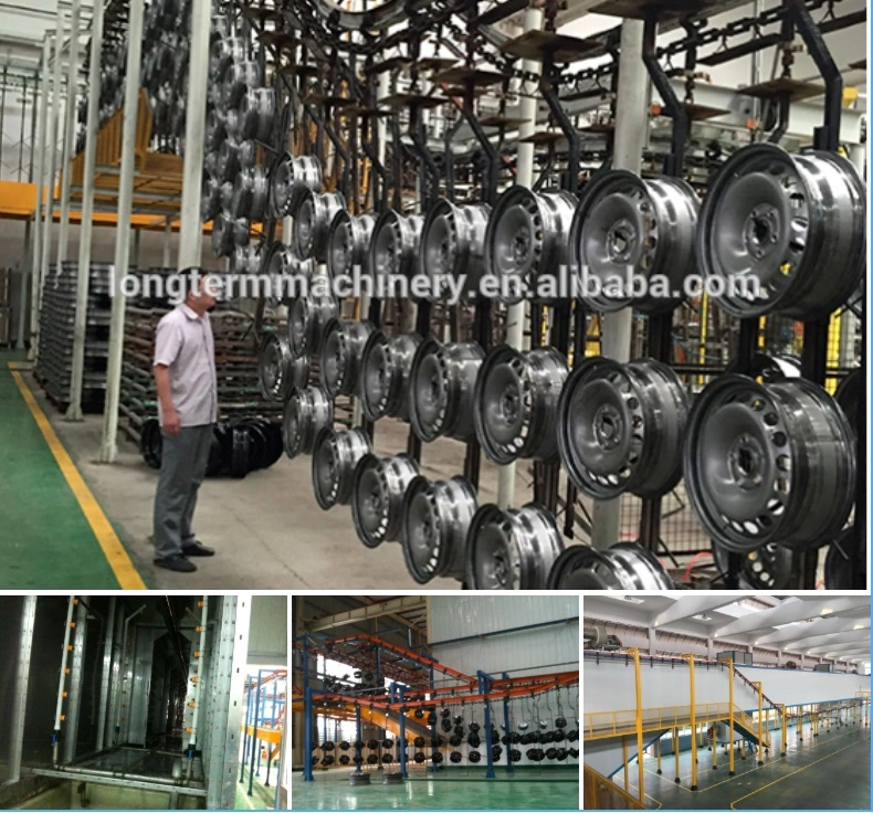 Car Wheel Hub Transport Auto Spray Painting Line, Automobile ABB Robot Power Coating System for Car Hubcap&