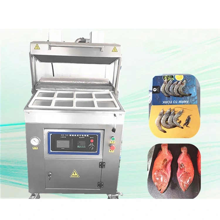 Automatic Cooked Food Pork Meat Vacuum Skin Packaging Machine Seafood Skin Packaging Machine Fish Skin Vacuum Package Machinery