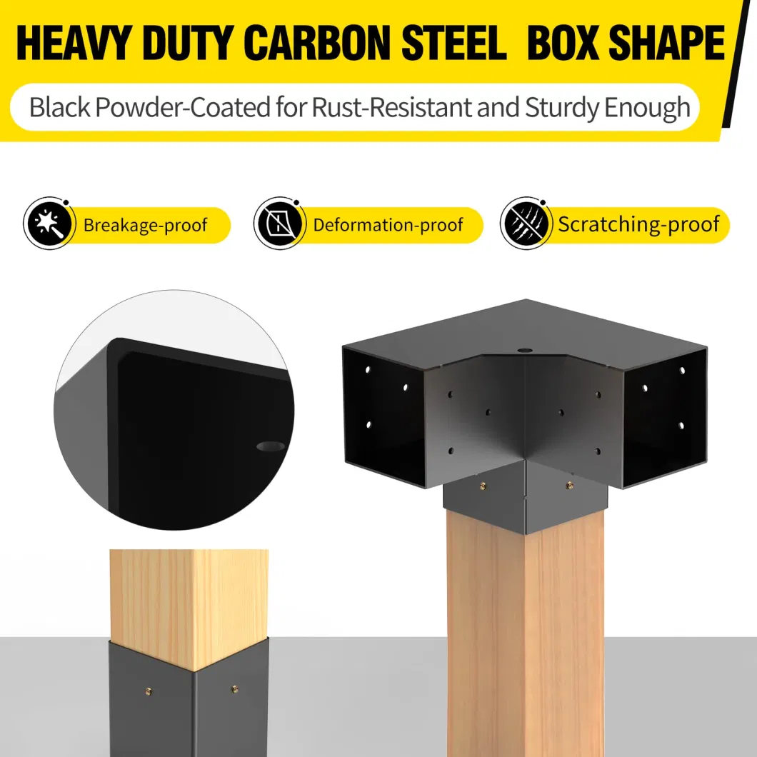 Powder Coating Pergola Top Rafter Bracket for 2X4 Wood Posts