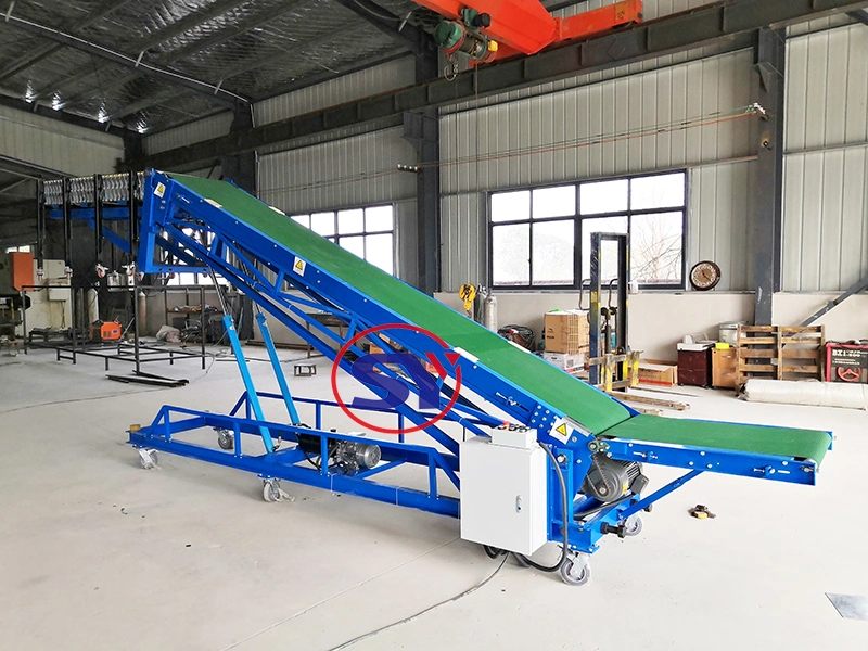 Container Truck Loading Unloading Flexible Belt Conveyor Motorised Telescopic Roller Conveyor for Carton Box