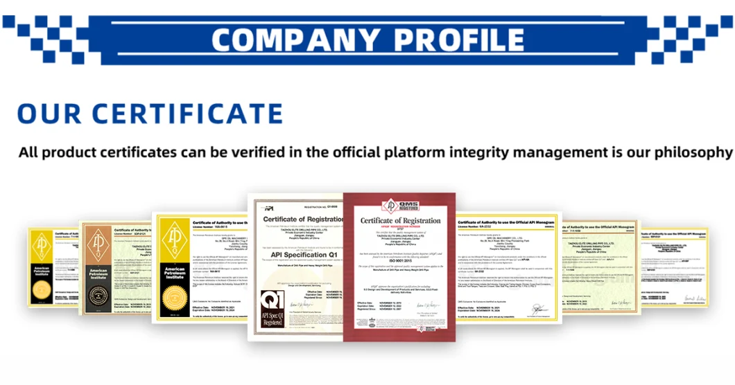 Water Well Drill Rod Tool Joint API 5dp 3 1/2&quot; -5 1/2&quot; Drill Pipe Tool Joint with Nc31 Nc46 Premium Connection