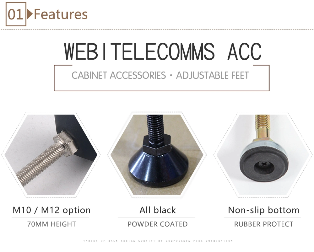 Rack Adjustable Leveling Feet for Network Server Cabinet