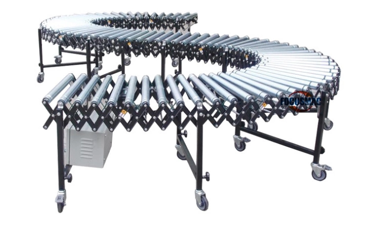 Flexible Roller Conveyor Systems with Power Support Custom Length and Width