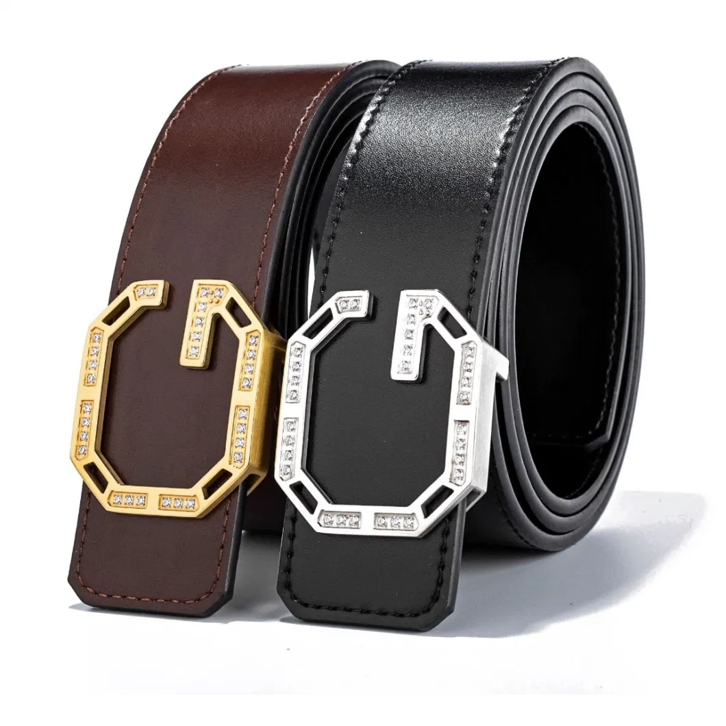 Custom Luxury Business Top Smooth Genuine Leather Men Fashion Designer Belt