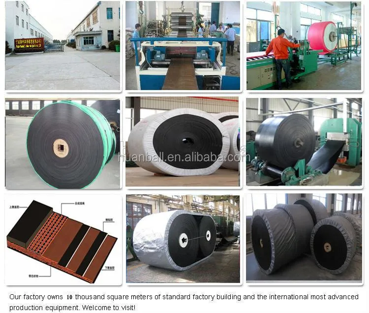 Acid/Alkali 800mm Width Cold Resistant 9mm Black Ep Rubber Conveyor Belt