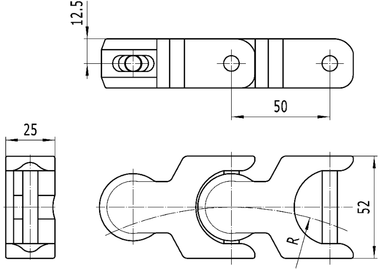 Haasbelts 1701tab Multiflex Chains for Bottle Transfer Conveyors