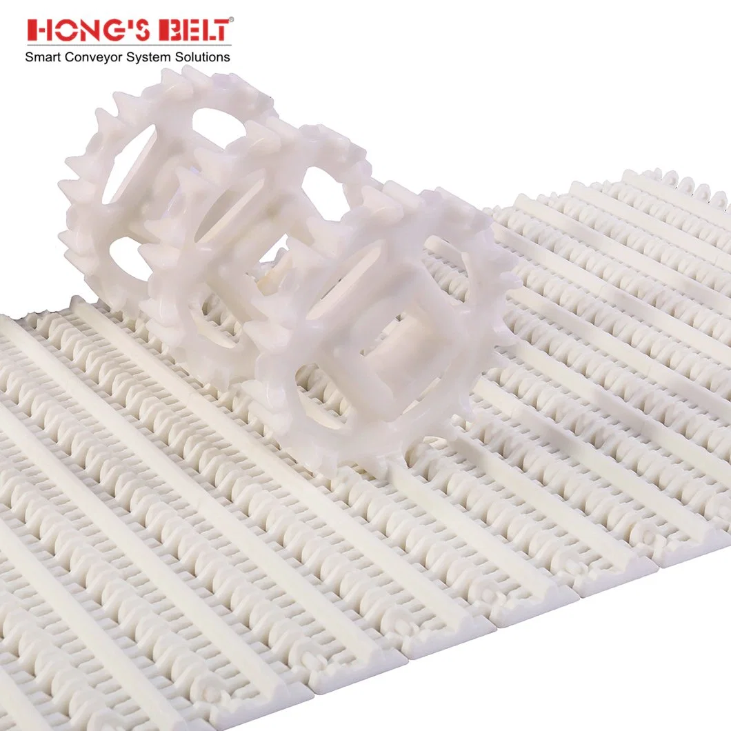 Hongsbelt Modular Flush Grid Belt Conveyor Plastic Belt for Meat Seafood Processing