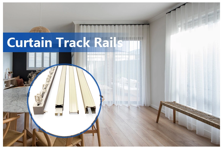 Powder Coating White Standard Rectangle Aluminum Curtain Rail Straight Track