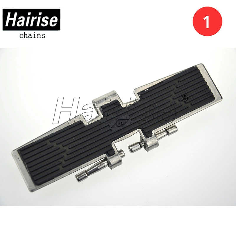 Hairise Anti-Skid Pad Top Conveyor Chain Stainless Steel Rubber Covered Wtih FDA&amp; Gsg Certificate