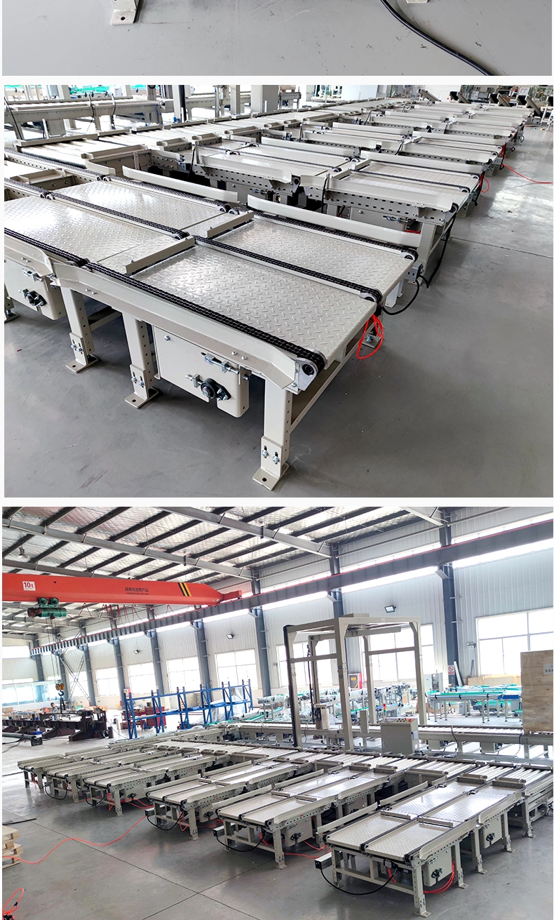 Motorized Power Turntable Transfer Lifting Positioners Chain Roller Conveyor for Pallet