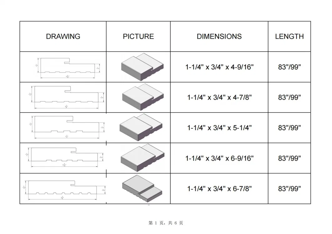 High Density Door Frame WPC Door Components for Home or Hotel