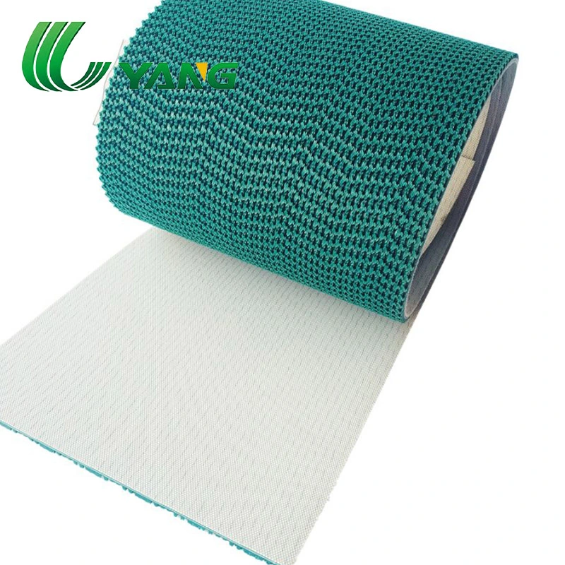 Factory Sale Wavy Super Grip Green PVC Pattern Belt Industrial Conveyor Belt in Airport and Logistics Industry