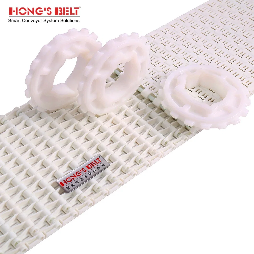 Hongsbelt HS-1000b Perforated Flat Top Modular Plastic Conveyor Belt for Shrimp Processing