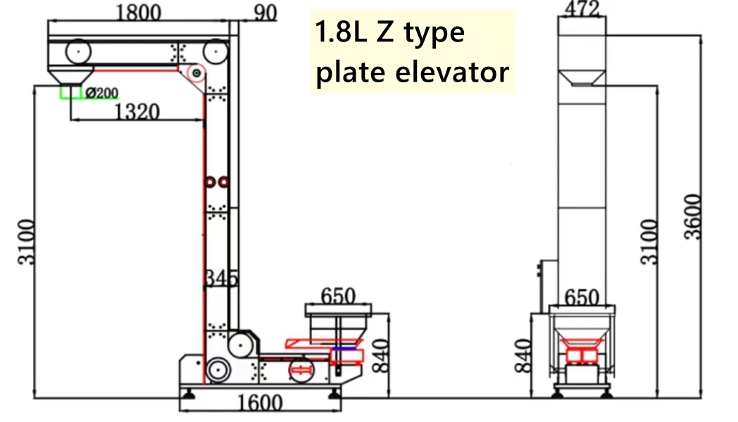 Customizable Z-Type Bucket Conveyor for Rice Granule Lifting