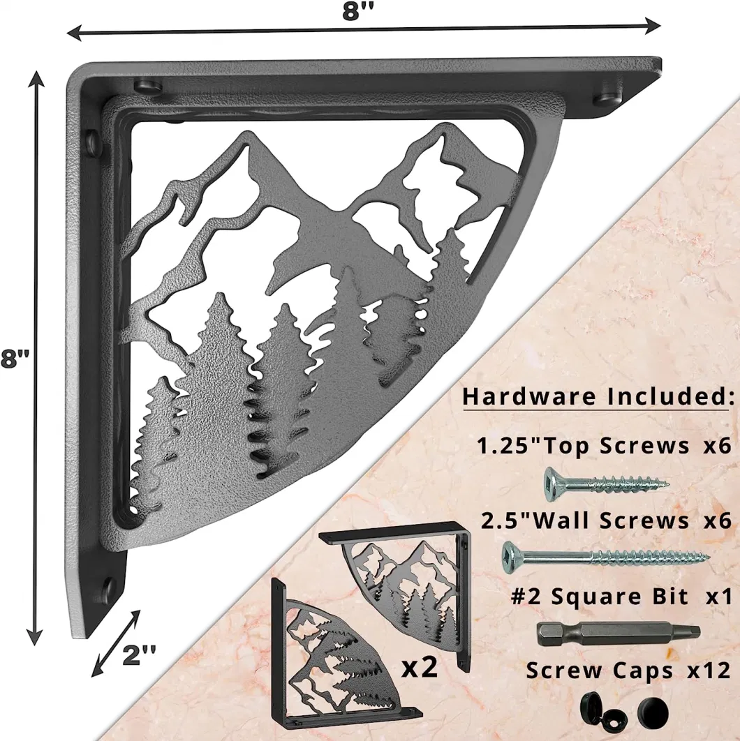 Jh-Mech Countertop Mounting Support Heavy Duty Steel Wall Brackets Mantle