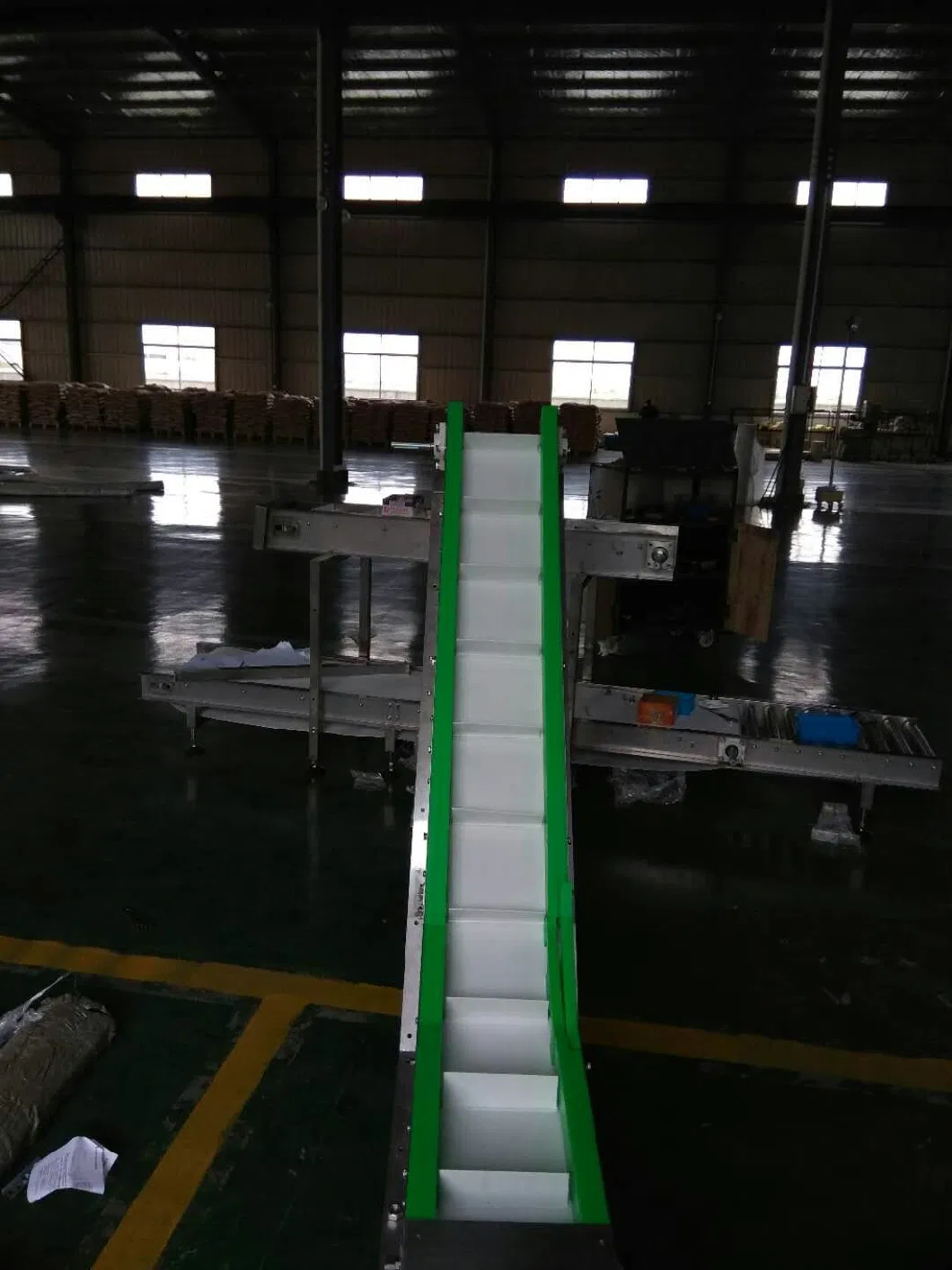 Hairise Custom Hopper Inclined Belt Conveyor System with Flight for Fruits and Vegetables Wtih FDA Certificate