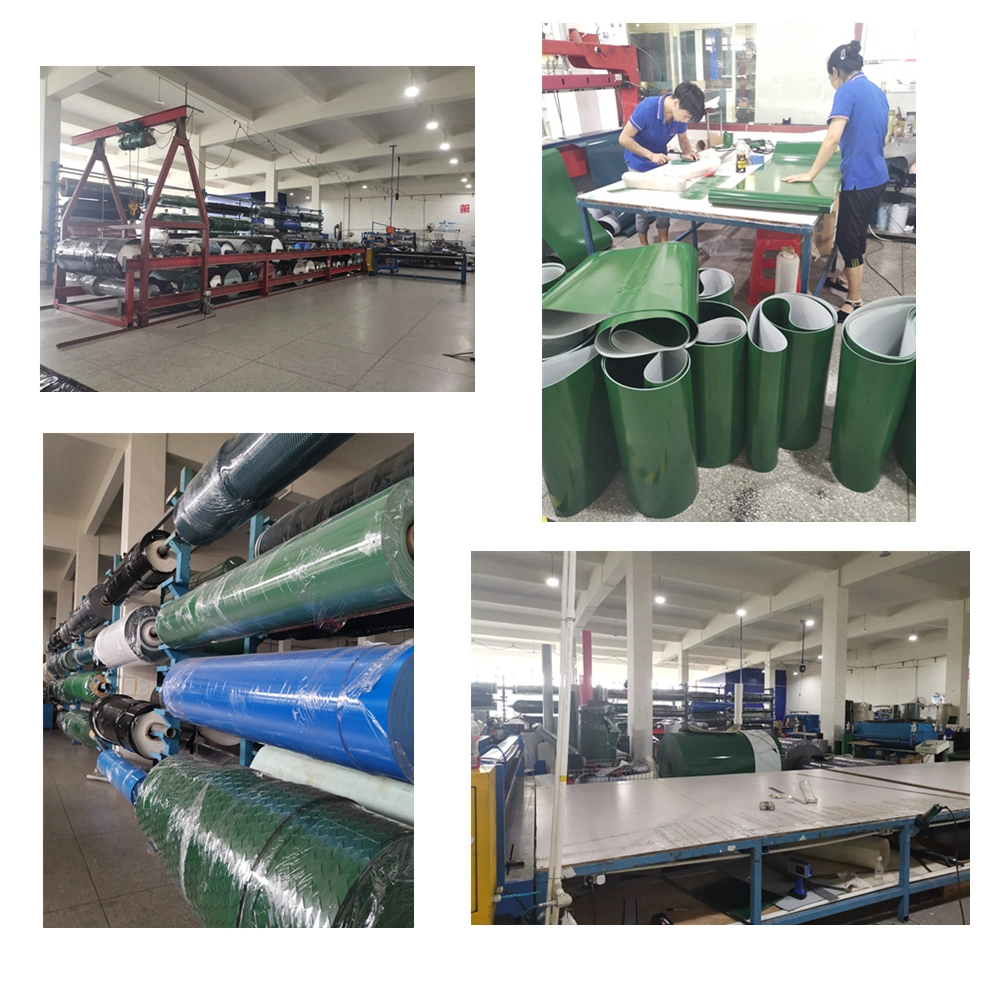 PVC Belt 1.6mm Green Diamond Top Baggage Conveyor Belt