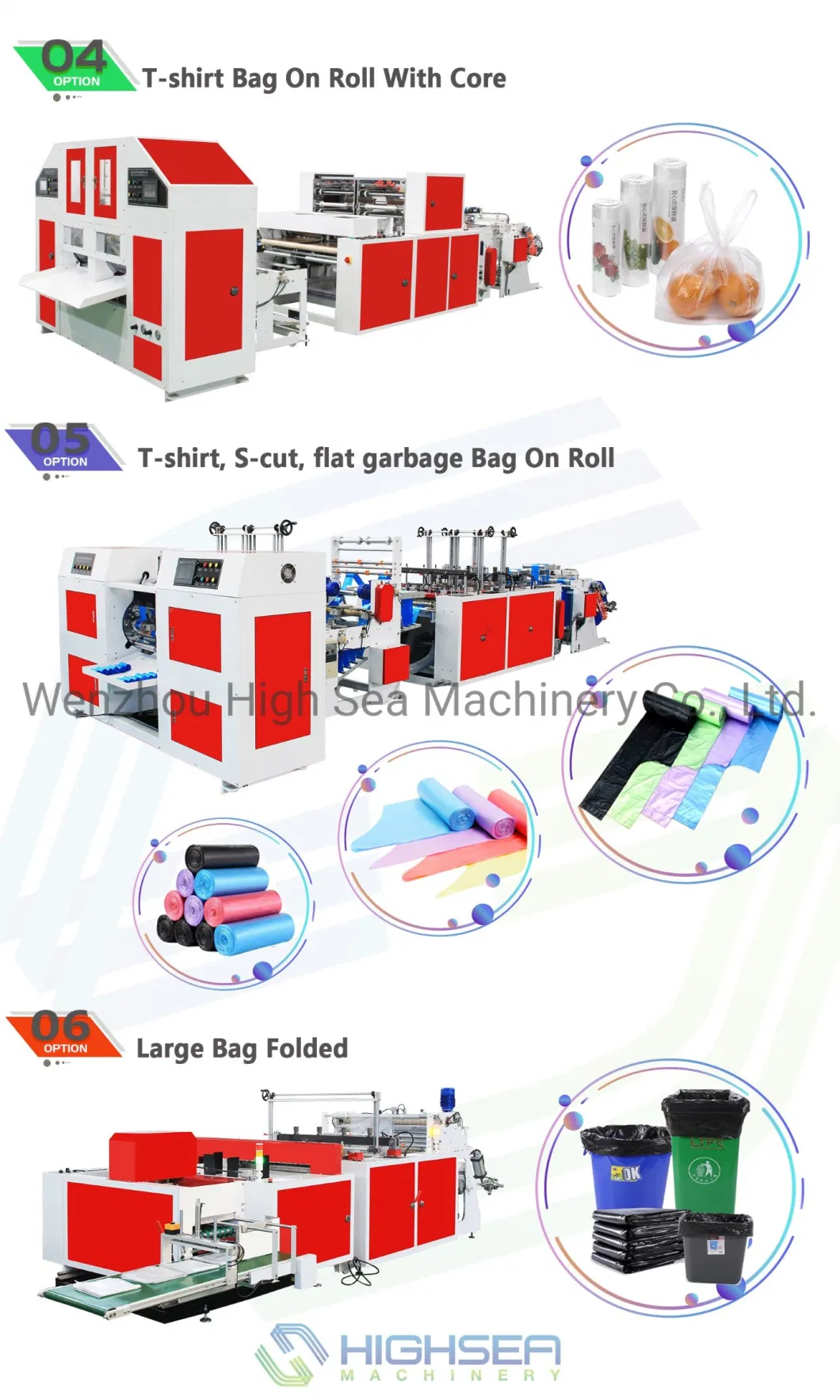 Automatic High Speed PE Nylon Poly Plastic Disposable T-Shirt Flat Bag on Roll Garbage Bag with Core Protection Package Bag Good Quality Shopping Making Machine