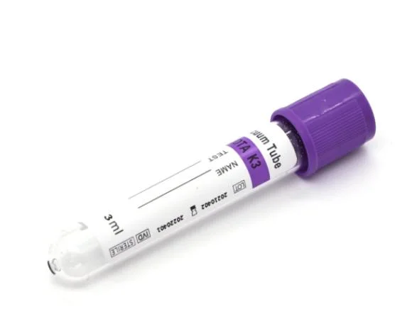 Disposables Sterile EDTA K2 K3 Vacuum Blood Collection Tube Purple Cap