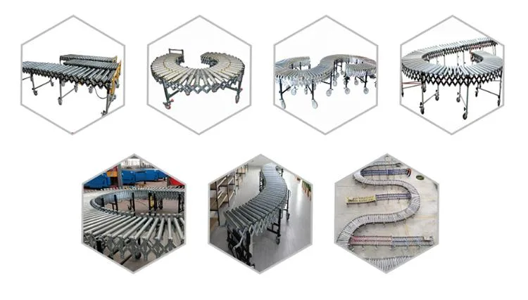 Flexible Roller Conveyor Systems with Power Support Custom Length and Width