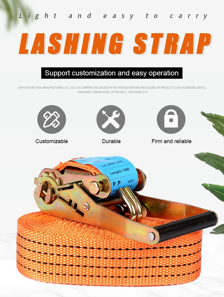 PP Width 50mm Different Color Ratchet Tie Down Strap Cargo Lashing Belts