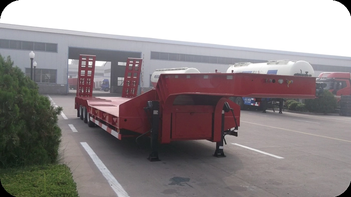 High Strength Lowbed Lowboy Semi Trailer to Transport Large Machines