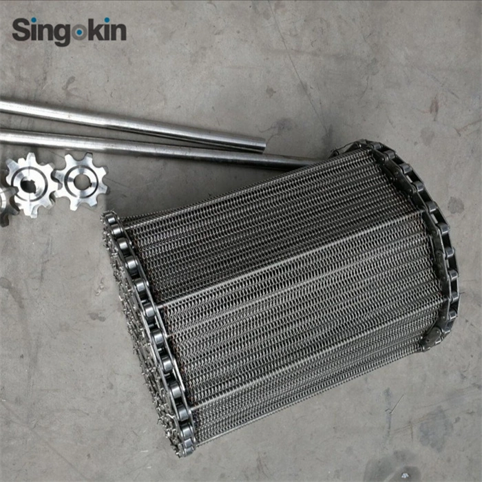 Separated with Curved Wire Mesh Conveyor Food Grade Stainless Steel Wire Metal Conveyor Belt