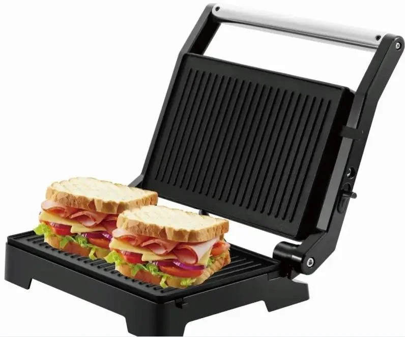 2000W Household Panini Maker 180 Degree Open Grill Press Grill with Adjustable Temperature Control Knob