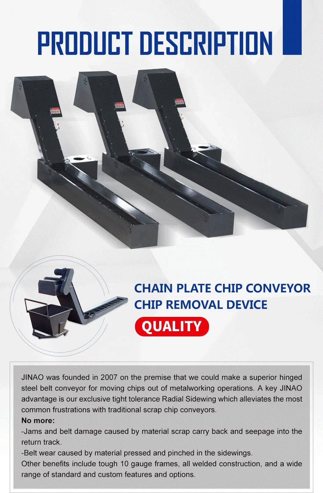China Manufacturer Chip Conveyor Hinged Conveyor CNC Metal Chip Conveyor Machine for CNC Machine