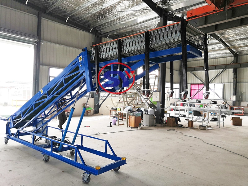 Container Truck Loading Unloading Flexible Belt Conveyor Motorised Telescopic Roller Conveyor for Carton Box