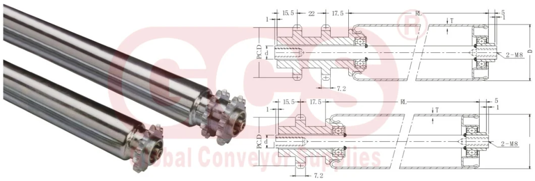 Steel PVC Nylon Ss Light Duty Sprocket Roller with Steel Tooth for Conveyor System