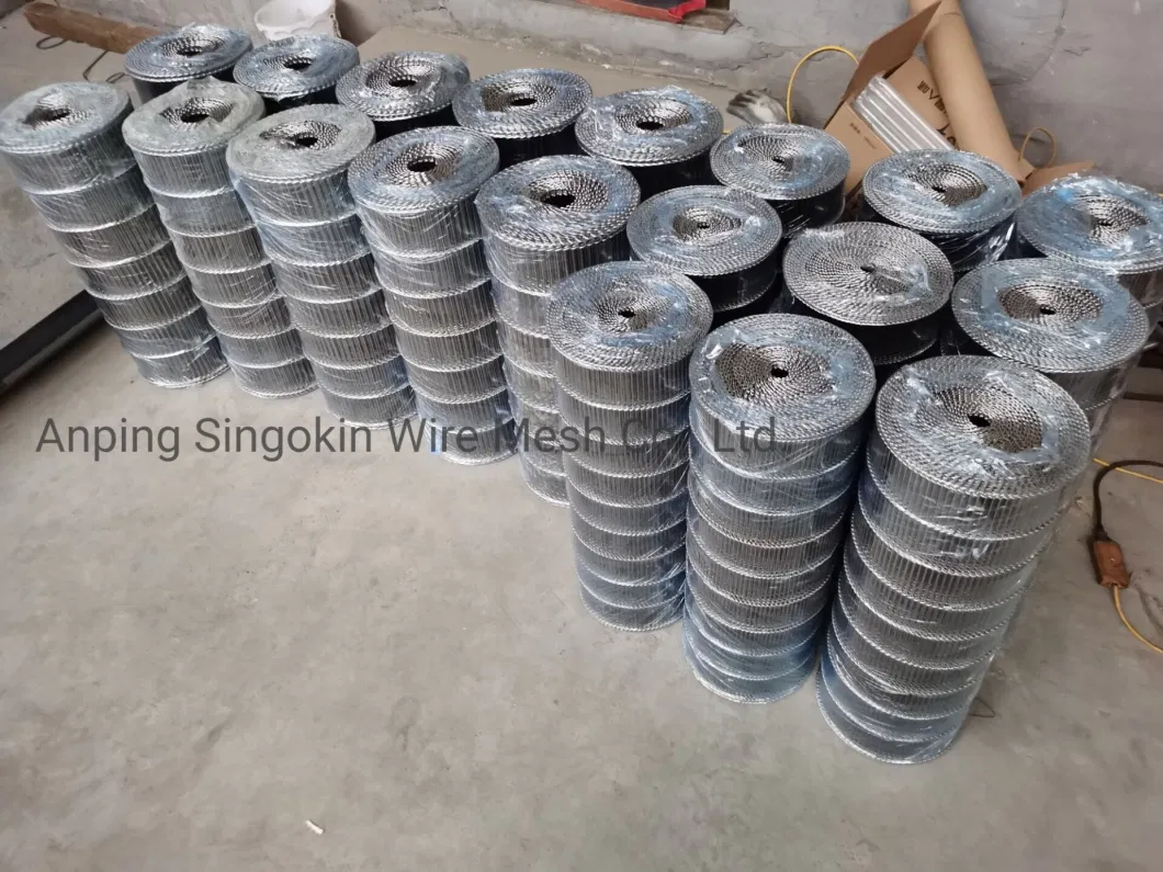 Separated with Curved Wire Mesh Conveyor Food Grade Stainless Steel Wire Metal Conveyor Belt