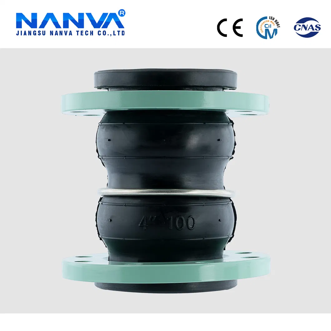 Double Ball Flexible Wound Rubber Soft Joint with Pressure Ring National Standard Flange Soft Connection Expansion Joint DN50