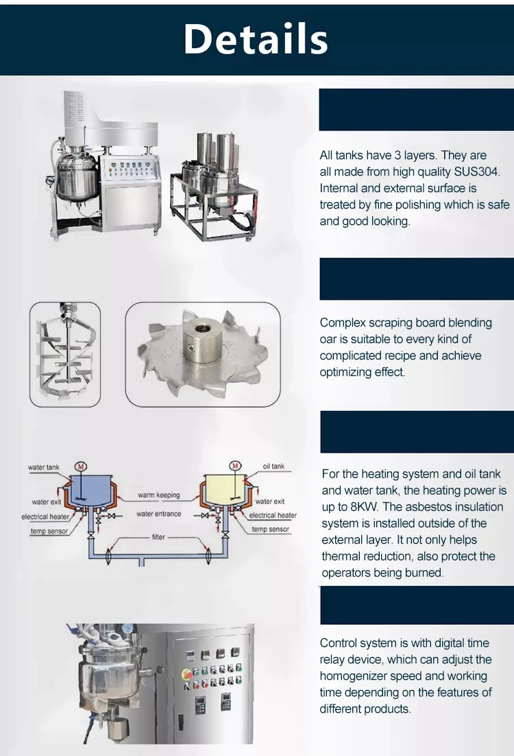 Cosmetics Food Emulsifying Mixer Vacuum Homogenizing Emulsifying Mixing Machine