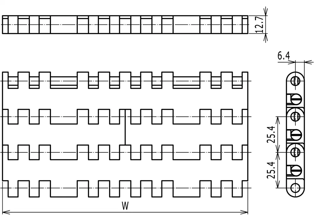 Haasbelts Conveyor Chains Solid Top 7705 Plastic Modular Belt