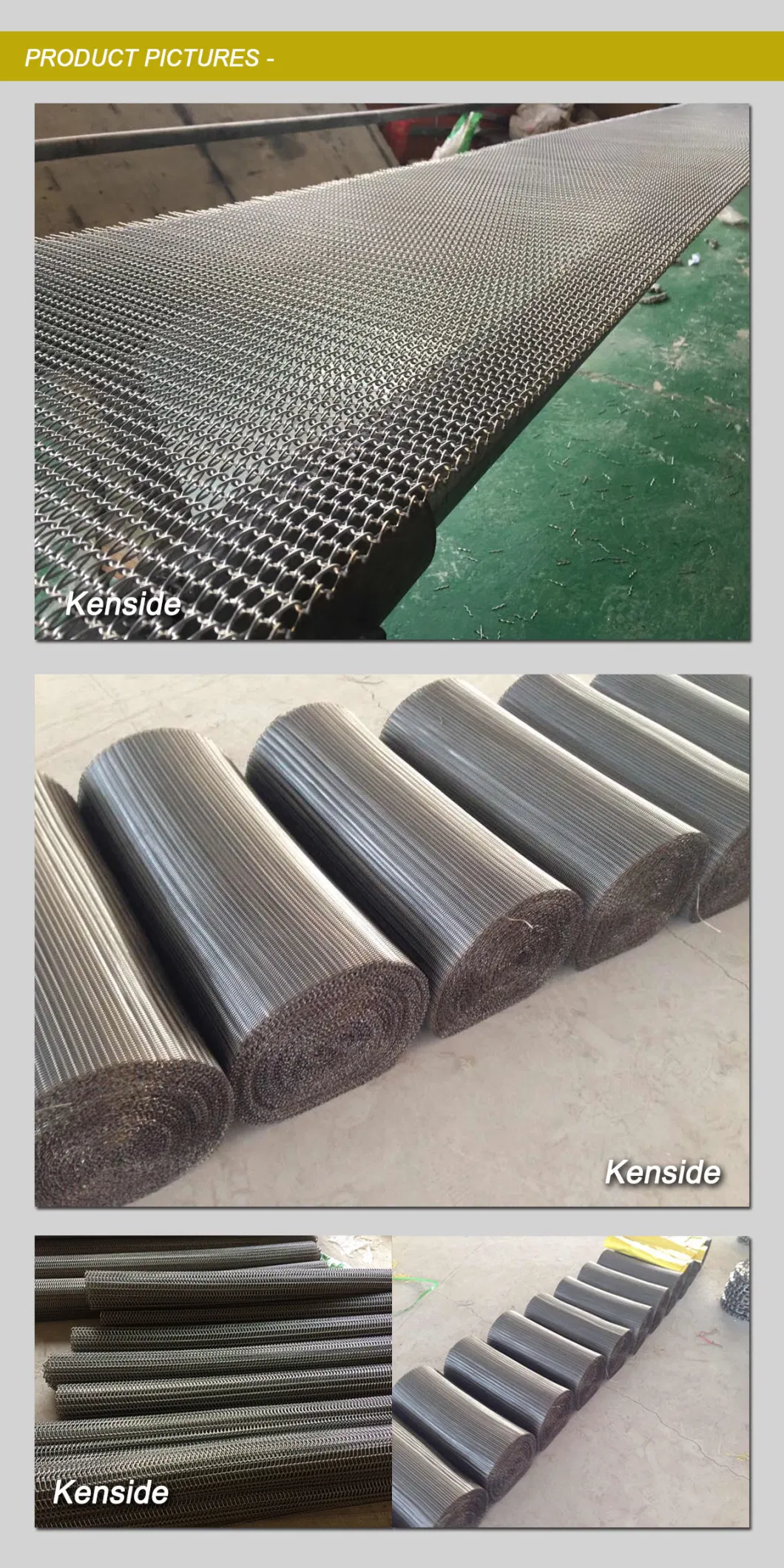 Metal Carbon Steel Spiral Wire Mesh Balanced Weave Mesh Belt