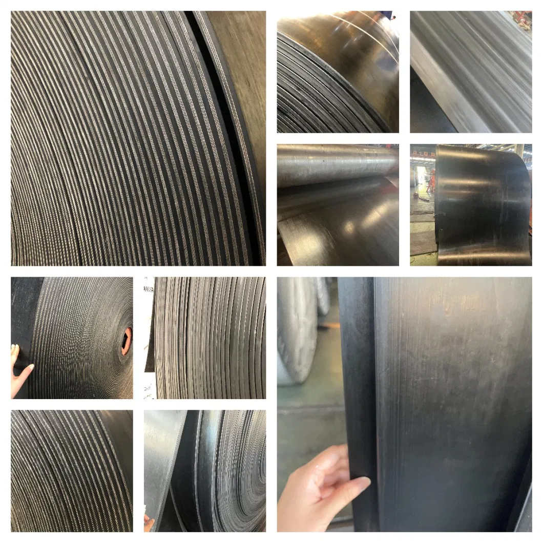 High Abrasion Multiply Conveyor Belt Rough Top Steel Cord Chevron Solid Woven Sidewall Oil Resistant Heat Resistant Flame Resistant Conveyor Belt for Coal Mine