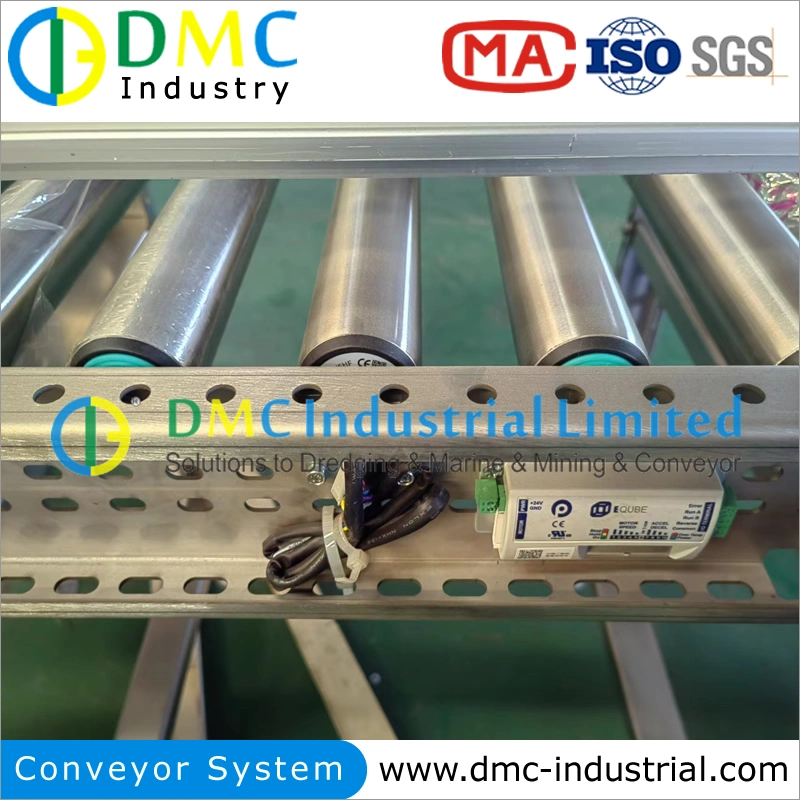 Heavy Duty Motorized Conveyor Galvanized Chain Automatic Drum Roller Conveyor with Adjustable Speed Load Capacity Pallets Carton Boxes Logistic Conveyor Lines