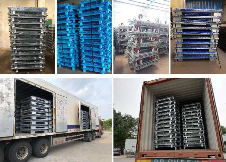 High Quality Collapsible Wire Mesh Pallet Cages Containers Manufacturing