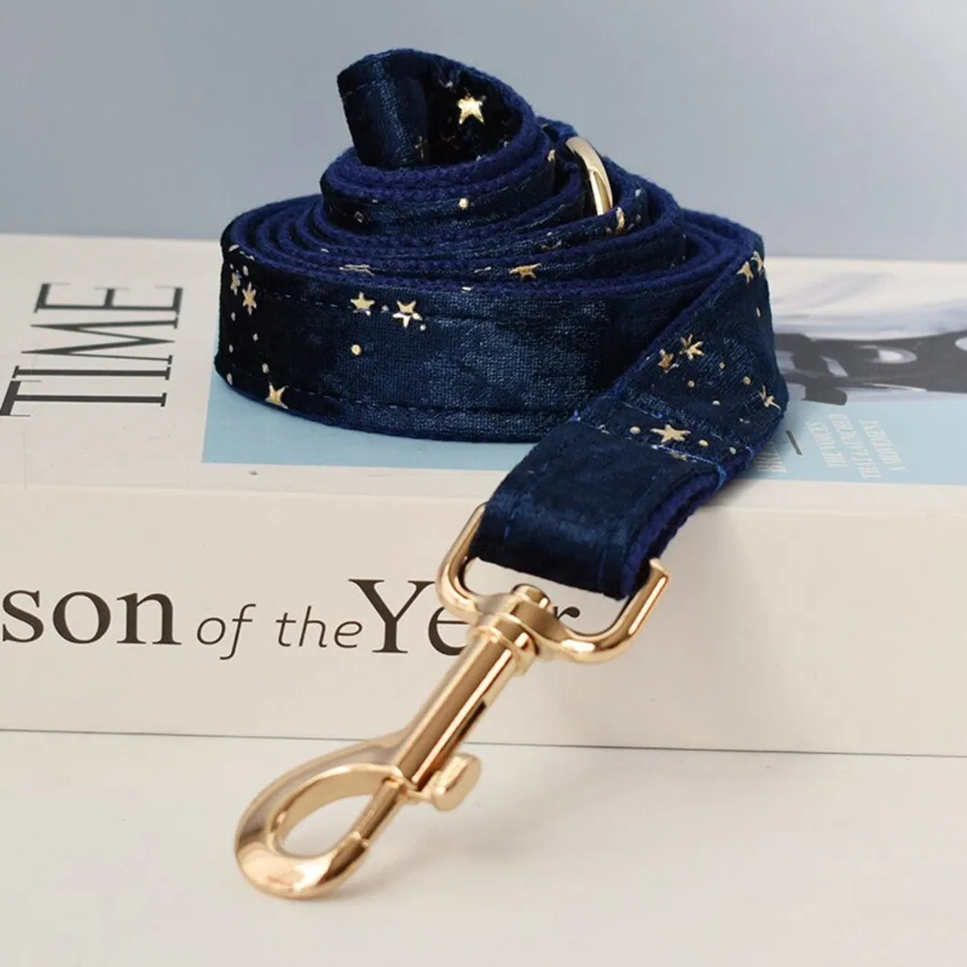 Hanyang Pet Gift Soft&Comfy Velvet Adjustable Dog Collars with Detachable Bowtie Gold Metal Buckle