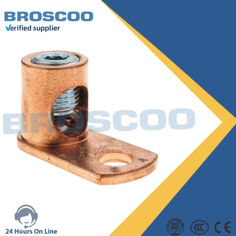 Square Ring Terminal: Non-Insulated, 6 AWG, Crimp Connection Mpn: Cp-250-P5